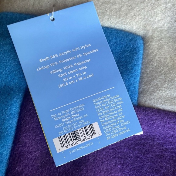 LEGO Collection Target 20" Purple Blue Color Block Felt Christmas Stocking NEW - Picture 3 of 5